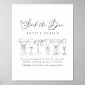 Moderne boog Drinken Voorraad De Bar Bottle Raffle Poster (Voorkant)