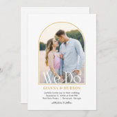 Moderne boog Eenvoudige bruiloft foto uitnodiging (Voorkant / Achterkant)