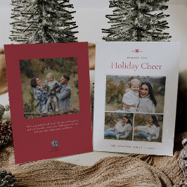 Moderne boog | Eenvoudige minimale 3 foto Feestdagenkaart