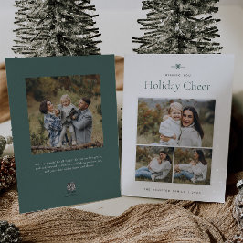 Moderne boog | Eenvoudige minimale 3 foto Feestdagenkaart