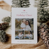 Moderne boog | Eenvoudige minimale 3 foto Feestdagenkaart