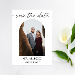 Moderne Boog Elegante Bewaar de Datum Foto  Save The Date
