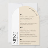 Moderne Boog Elegantie | Trouwmenu Kaart (Voorkant)