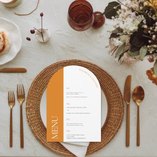 Moderne Boog Elegantie | Trouwmenu Kaart