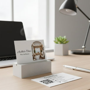 Moderne Boog Esthetische Kliniek QR-code Foto Visitekaartje