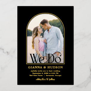 Moderne boog FOLIE Eenvoudige bruiloft foto uitnod Folie Uitnodiging