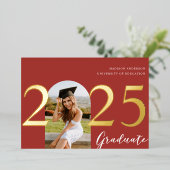 Moderne Boog | Folie Foto Afstudeer Uitnodiging (Staand Voorkant)