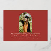 Moderne Boog | Folie Foto Afstudeer Uitnodiging (Achterkant)