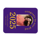 Moderne boog foto 2024 Afstudeerder Paarse aankond Magneet (Horizontaal)