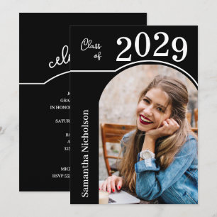 Moderne boog foto afstudeer zwart kaart