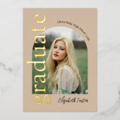 Moderne boog foto afstuderen folie uitnodiging (Voorkant)