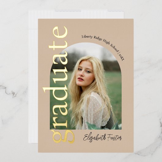 Moderne boog foto afstuderen folie uitnodiging (Envelop)