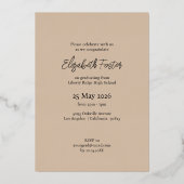 Moderne boog foto afstuderen folie uitnodiging (Achterkant)