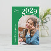 Moderne boog foto afstuderen groen kaart (Staand voorkant)