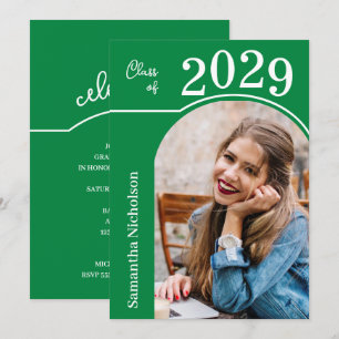 Moderne boog foto afstuderen groen kaart