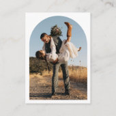 Moderne boog Foto Ampersand QR Code Bruiloft RSVP Informatiekaartje (Achterkant)