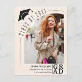Moderne boog foto beige Afstuderen aankondiging Briefkaart (Voorkant)