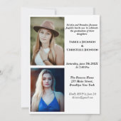 Moderne boog foto broers en zussen Dubbel afstuder Kaart (Achterkant)