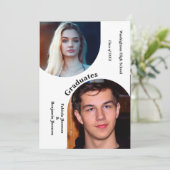 Moderne boog foto broers en zussen Dubbel afstuder Kaart (Staand voorkant)