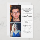 Moderne boog foto broers en zussen Dubbel afstuder Kaart (Achterkant)