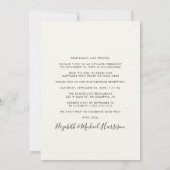 Moderne boog foto crème bruiloft receptie kaart (Achterkant)