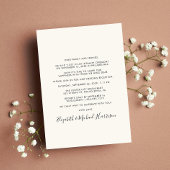 Moderne boog foto crème bruiloft receptie kaart