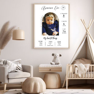 Moderne Boog Foto Eerste Verjaardag Mijlpaal Poste Poster