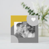 Moderne boog foto geel grijs Save the Date Kaart (Staand voorkant)