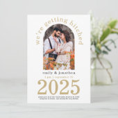 Moderne Boog Foto Gouden Huwelijk  Kaart (Staand voorkant)