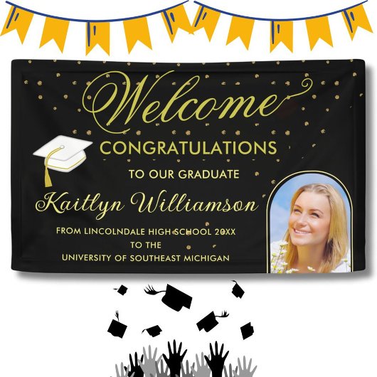 Moderne boog foto High School afstudeerfeest Spandoek