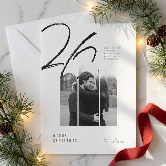 Moderne boog foto kerstkaart | Elegant schrift