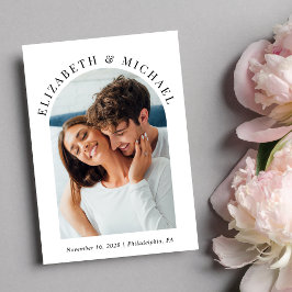 Moderne boog foto QR code bruiloft Kaart