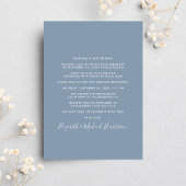 Moderne boog foto stoffige blauwe bruiloft recepti kaart