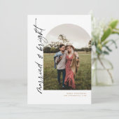 Moderne Boog Getrouwd en Helder Huwelijksreis Kers Kaart (Staand voorkant)