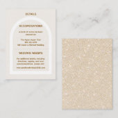 Moderne Boog & Gouden Glitter Bruiloft Informatiekaartje (Voorkant / Achterkant)