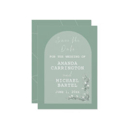 Moderne boog groene tinten opslaan de datum Kaart