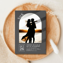 Moderne boog I Foto I Keizer I Bruiloft Kaart