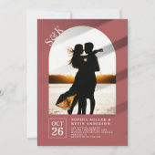 Moderne boog I Foto I Matrix I Bruiloft Kaart (Voorkant)