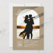 Moderne boog I Foto I Sandaal I Bruiloft Kaart (Voorkant)