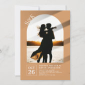 Moderne boog I Foto I Whiskey I Bruiloft Kaart (Voorkant)