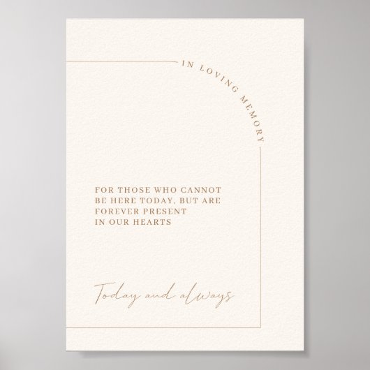 Moderne boog in liefdevolle herinnering Poster (Voorkant)