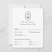 Moderne boog initialen, RSVP met maaltijdopties (Voorkant)