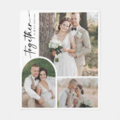 Moderne boog kalligrafie samen bruiloft foto fleece deken (Voorkant)