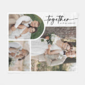 Moderne boog kalligrafie samen bruiloft foto fleece deken (Voorkant (Horizontaal))