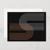 Moderne boog lijnkunst minimaal abstract briefkaart (Voorkant / Achterkant)