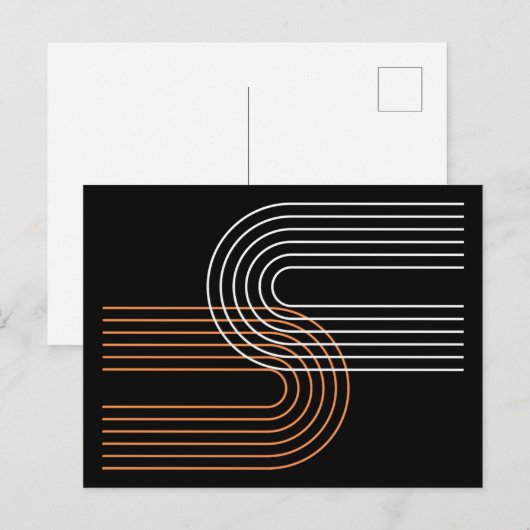 Moderne boog lijnkunst minimaal abstract briefkaart (Voorkant / Achterkant)