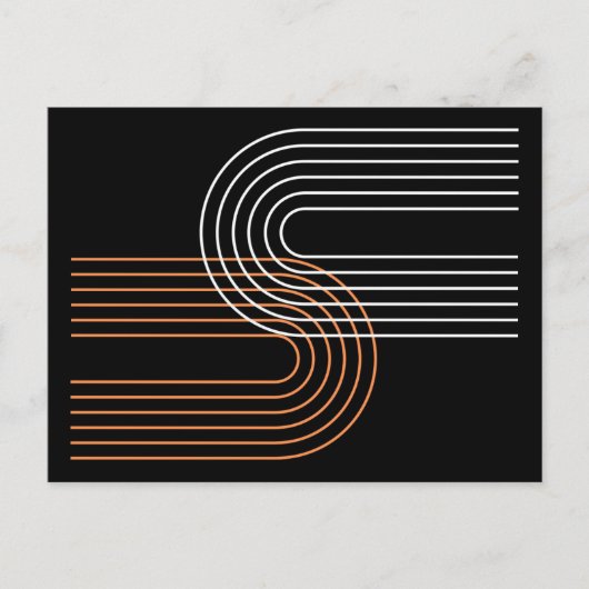 Moderne boog lijnkunst minimaal abstract briefkaart (Voorkant)