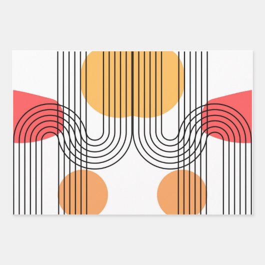 Moderne boog lijnkunst minimaal abstract inpakpapier vel (Voorkant 3)