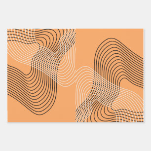 Moderne boog lijnkunst minimaal abstract inpakpapier vel