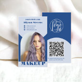 Moderne boog make-up blauw foto qr code logo visitekaartje